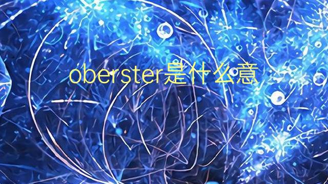 oberster是什么意思 oberster的翻译、读音、例句、中文解释