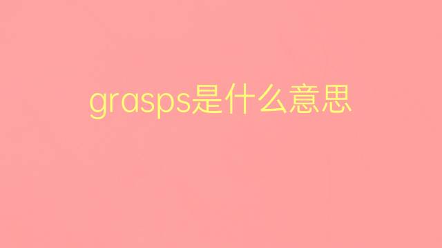 grasps是什么意思 grasps的翻译、读音、例句、中文解释