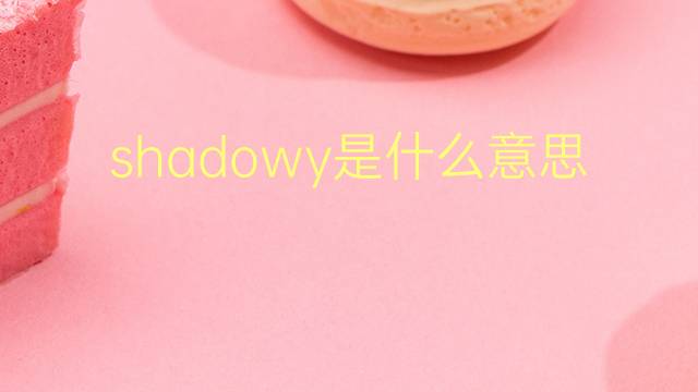 shadowy是什么意思 shadowy的翻译、读音、例句、中文解释