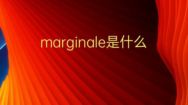 marginale是什么意思 marginale的翻译、读音、例句、中文解释