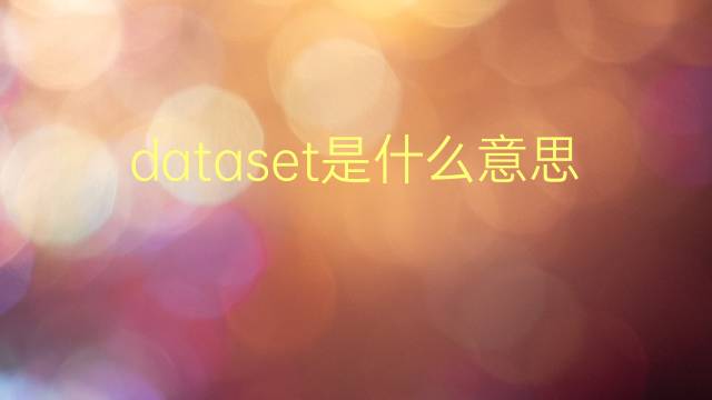 dataset是什么意思 dataset的翻译、读音、例句、中文解释