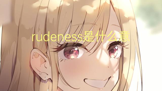 rudeness是什么意思 rudeness的翻译、读音、例句、中文解释