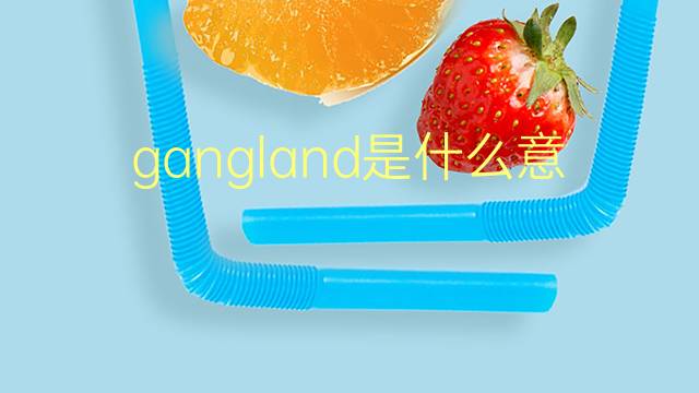 gangland是什么意思 gangland的翻译、读音、例句、中文解释