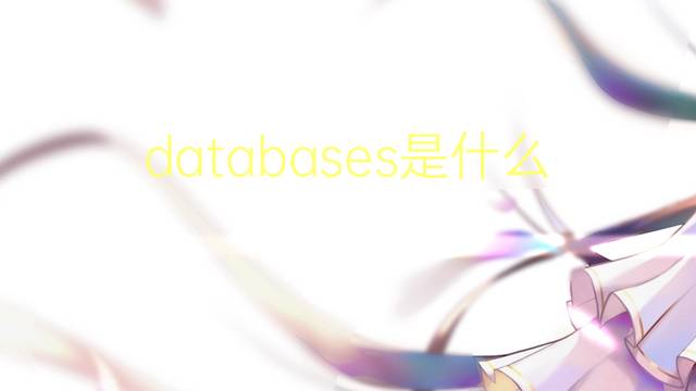 databases是什么意思 databases的翻译、读音、例句、中文解释