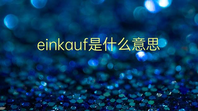 einkauf是什么意思 einkauf的翻译、读音、例句、中文解释