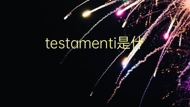 testamenti是什么意思 testamenti的翻译、读音、例句、中文解释