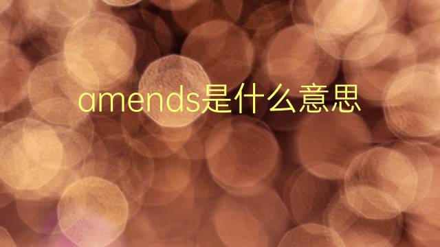 amends是什么意思 amends的翻译、读音、例句、中文解释