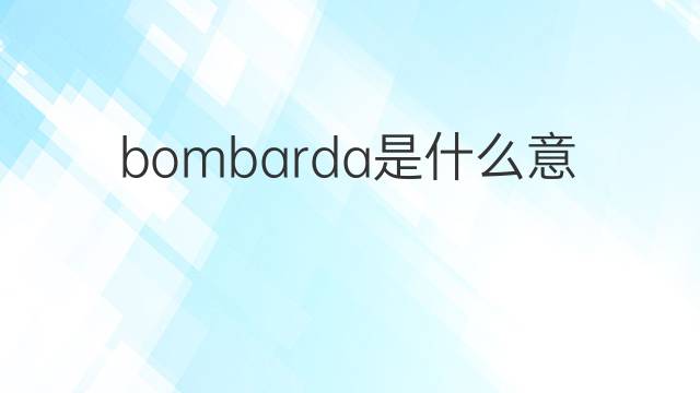 bombarda是什么意思 bombarda的翻译、读音、例句、中文解释