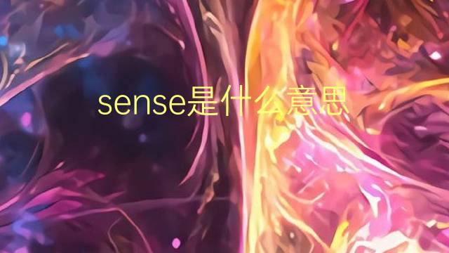 sense是什么意思 sense的翻译、读音、例句、中文解释