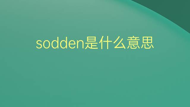 sodden是什么意思 sodden的翻译、读音、例句、中文解释