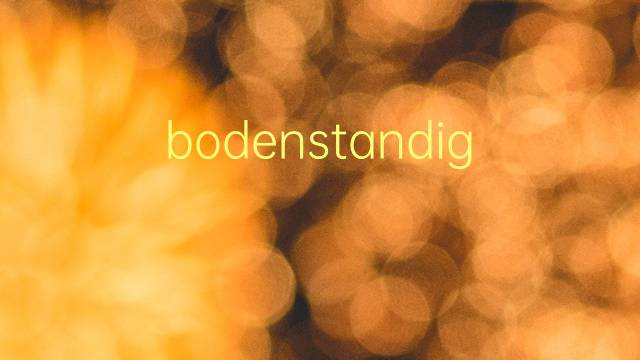 bodenstandig是什么意思 bodenstandig的翻译、读音、例句、中文解释