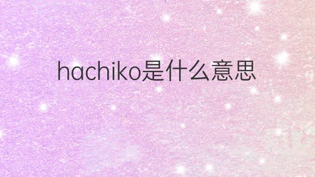 hachiko是什么意思 hachiko的翻译、读音、例句、中文解释