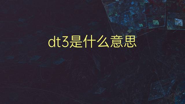 dt3是什么意思 dt3的翻译、读音、例句、中文解释