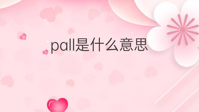 pall是什么意思 pall的翻译、读音、例句、中文解释