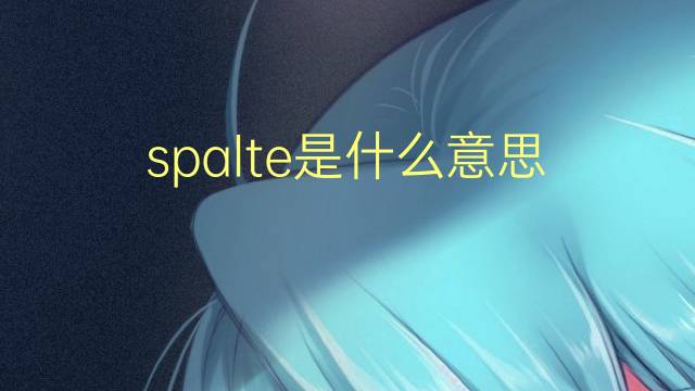 spalte是什么意思 spalte的翻译、读音、例句、中文解释