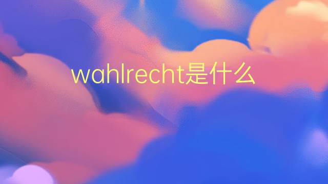 wahlrecht是什么意思 wahlrecht的翻译、读音、例句、中文解释