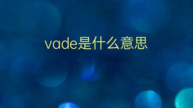 vade是什么意思 vade的翻译、读音、例句、中文解释