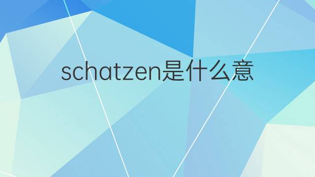 schatzen是什么意思 schatzen的翻译、读音、例句、中文解释