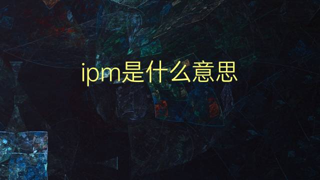 ipm是什么意思 ipm的翻译、读音、例句、中文解释