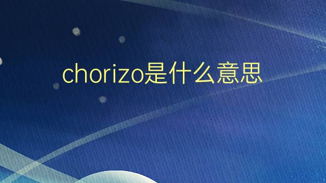 chorizo是什么意思 chorizo的翻译、读音、例句、中文解释