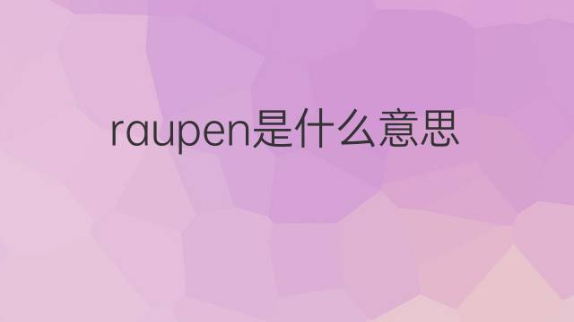 raupen是什么意思 raupen的翻译、读音、例句、中文解释