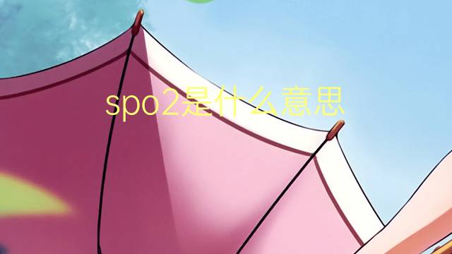 spo2是什么意思 spo2的翻译、读音、例句、中文解释