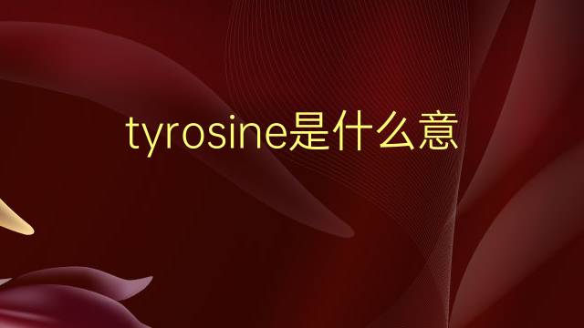 tyrosine是什么意思 tyrosine的翻译、读音、例句、中文解释