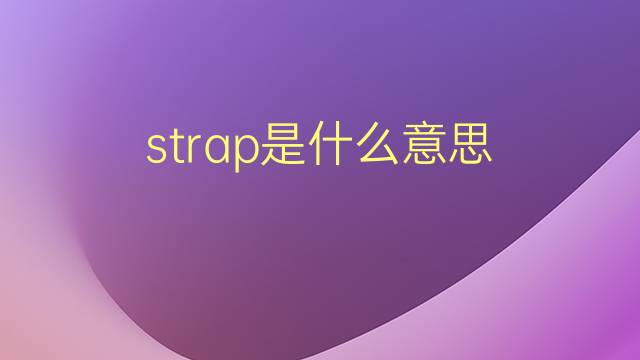 strap是什么意思 strap的翻译、读音、例句、中文解释