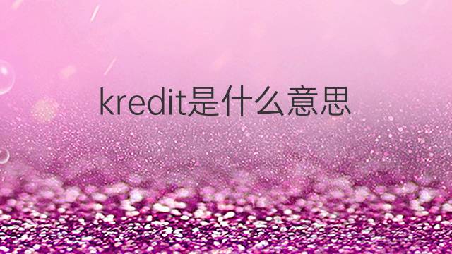 kredit是什么意思 kredit的翻译、读音、例句、中文解释