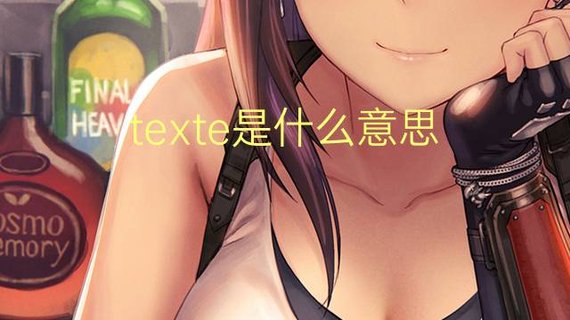 texte是什么意思 texte的翻译、读音、例句、中文解释