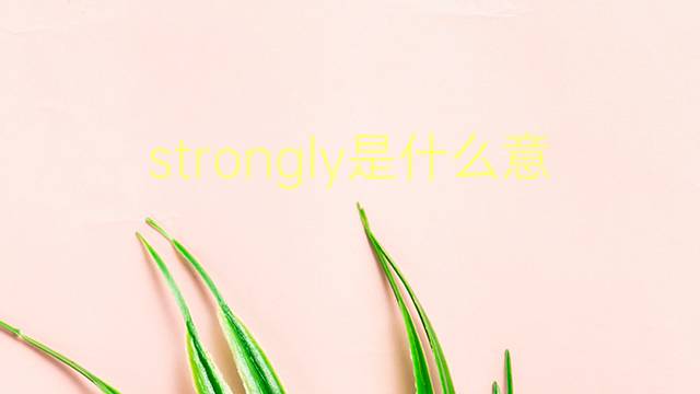 strongly是什么意思 strongly的翻译、读音、例句、中文解释