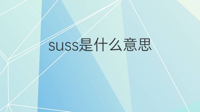 suss是什么意思 suss的翻译、读音、例句、中文解释