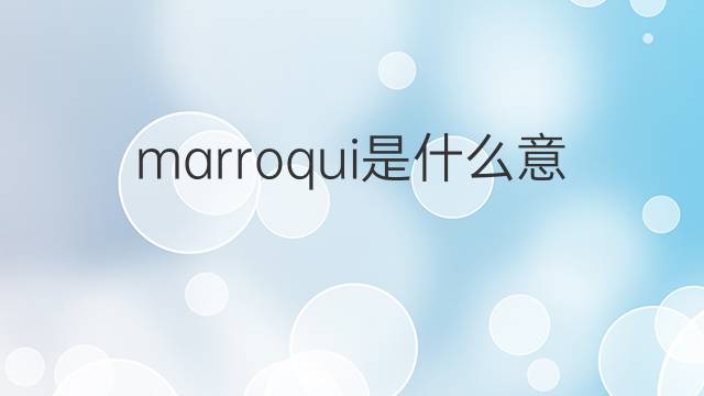 marroqui是什么意思 marroqui的翻译、读音、例句、中文解释