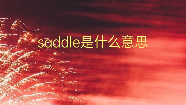 saddle是什么意思 saddle的翻译、读音、例句、中文解释