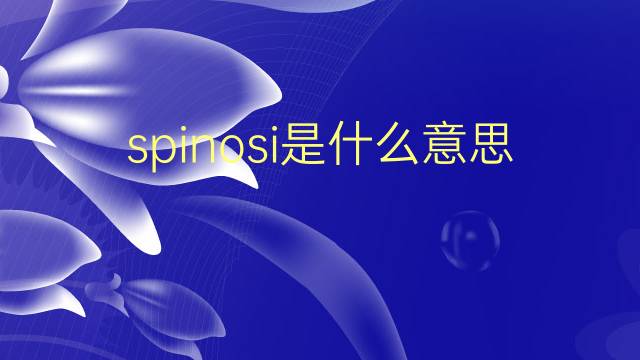 spinosi是什么意思 spinosi的翻译、读音、例句、中文解释