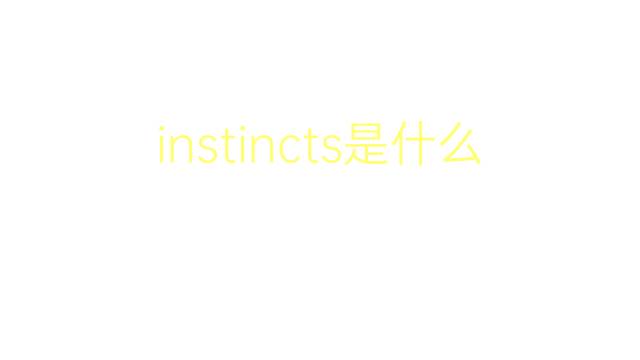 instincts是什么意思 instincts的翻译、读音、例句、中文解释