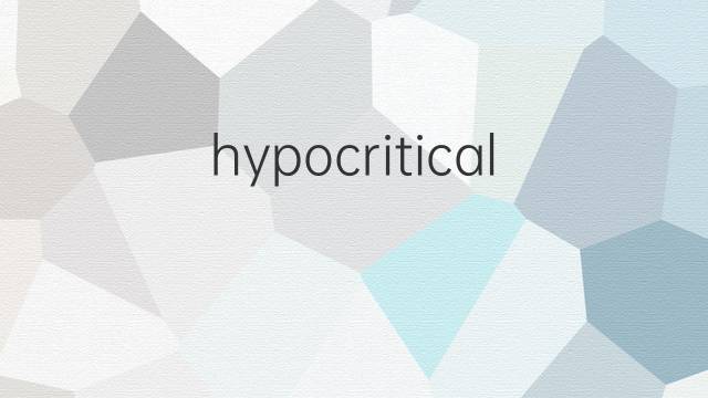 hypocritical是什么意思 hypocritical的翻译、读音、例句、中文解释