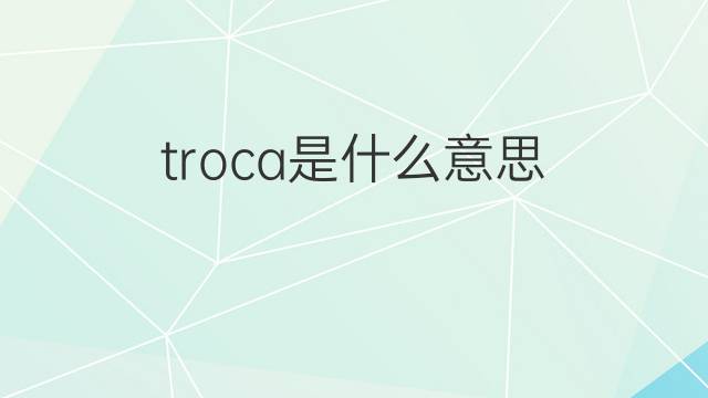 troca是什么意思 troca的翻译、读音、例句、中文解释