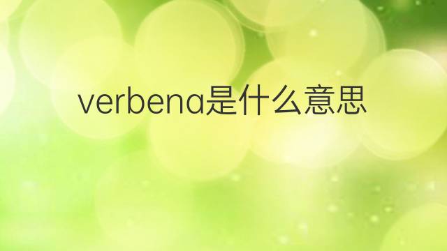 verbena是什么意思 verbena的翻译、读音、例句、中文解释