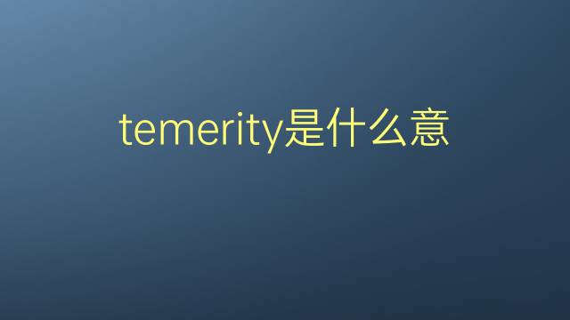 temerity是什么意思 temerity的翻译、读音、例句、中文解释