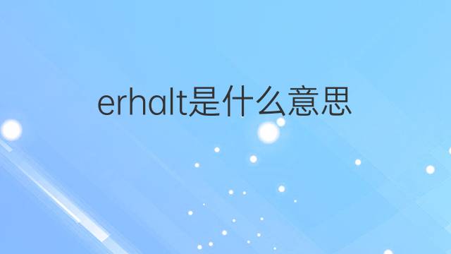 erhalt是什么意思 erhalt的翻译、读音、例句、中文解释