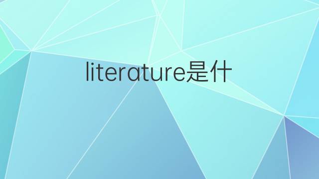 literature是什么意思 literature的翻译、读音、例句、中文解释