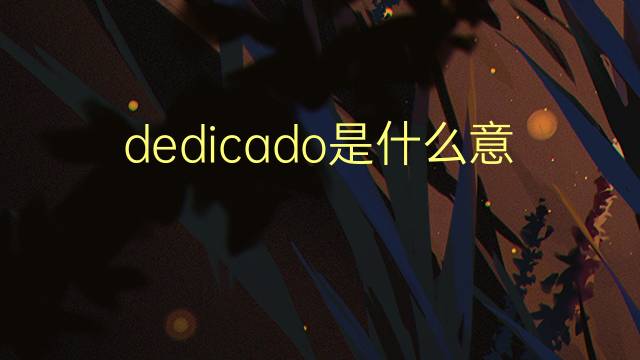 dedicado是什么意思 dedicado的翻译、读音、例句、中文解释