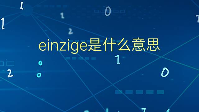 einzige是什么意思 einzige的翻译、读音、例句、中文解释