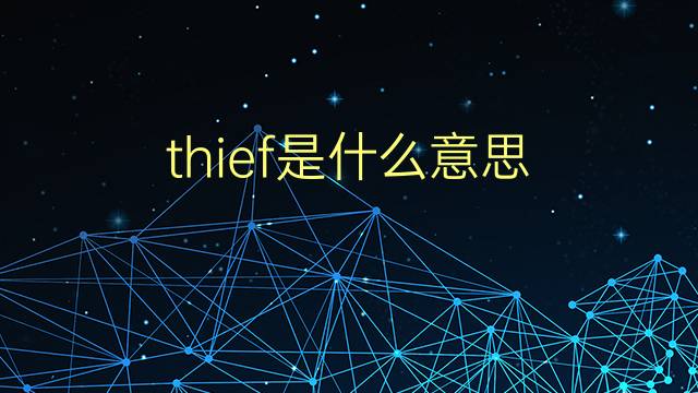 thief是什么意思 thief的翻译、读音、例句、中文解释