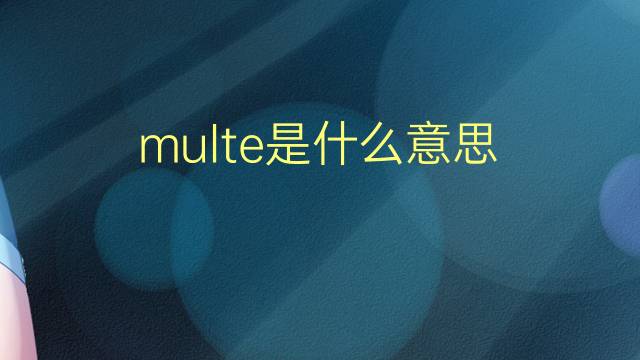 multe是什么意思 multe的翻译、读音、例句、中文解释