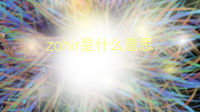 zahir是什么意思 zahir的翻译、读音、例句、中文解释