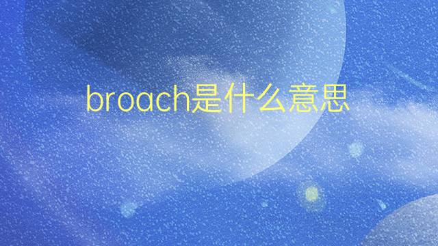 broach是什么意思 broach的翻译、读音、例句、中文解释