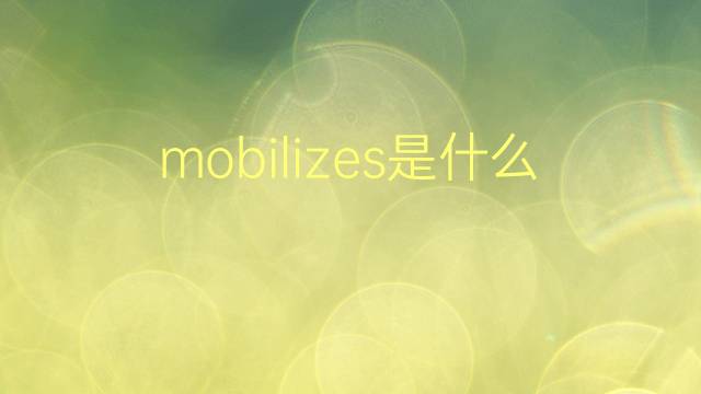 mobilizes是什么意思 mobilizes的翻译、读音、例句、中文解释