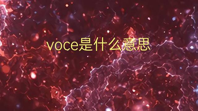 voce是什么意思 voce的翻译、读音、例句、中文解释